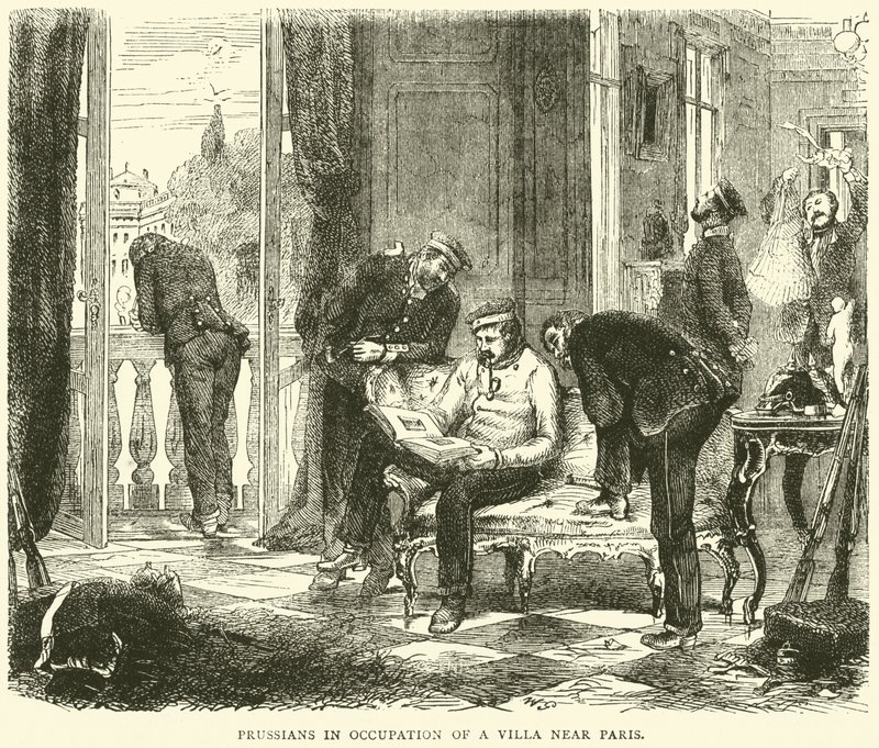 Prusové okupují vilu poblíž Paříže, říjen 1870 od English School
