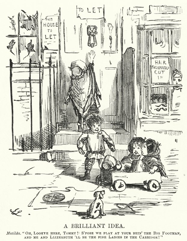 Punč karikatura: Brilantní nápad (rytina) od English School