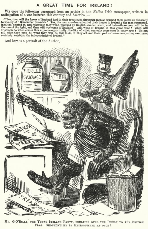 Punch cartoon: Skvělý čas pro Irsko! irský nacionalismus (rytina) od English School