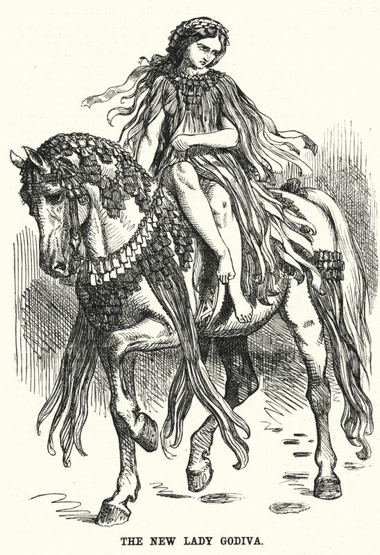 Punch cartoon: The New Lady Godiva (rytina) od English School