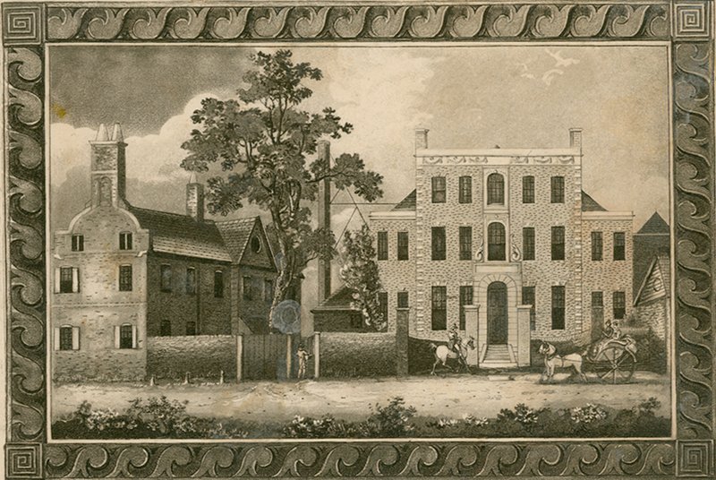 Putney School, Londýn; rytiny datované 1805 W. Hardingem a podepsané reverendem Williamem Carmaltem. od English School