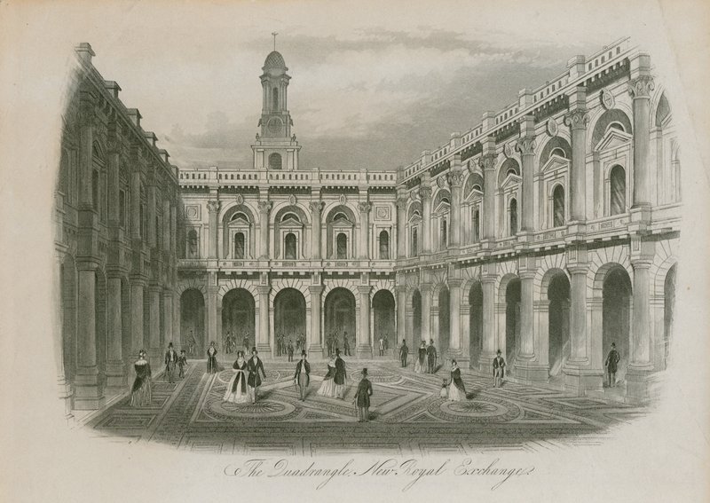 Čtyřúhelník Royal Exchange, Londýn od English School