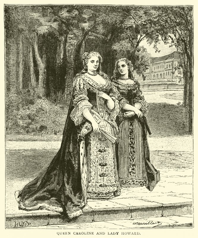 Královna Caroline a lady Howardová od English School