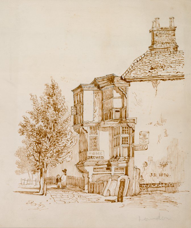 Queens Head, Islington (inkoust na papíře) od English School