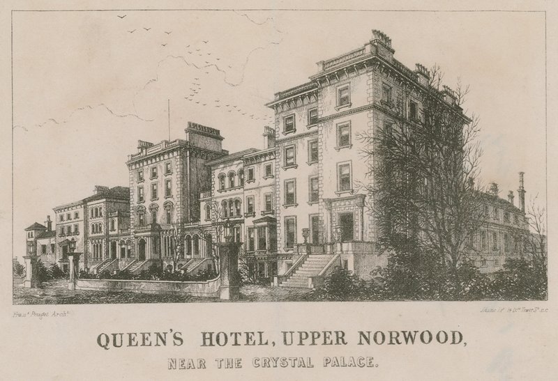 Queens Hotel, Upper Norwood, poblíž Crystal Palace od English School