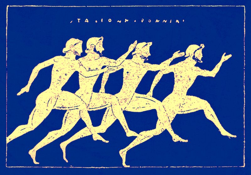 Závod, ilustrace z Historie Řecka od Victora Duruye, 1890 (digitálně vylepšený obrázek) od English School