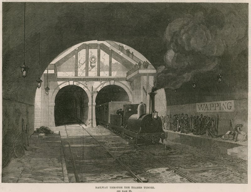 Železnice přes Temžský tunel od English School
