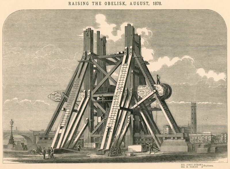 Vztyčení obelisku, srpen 1878 od English School