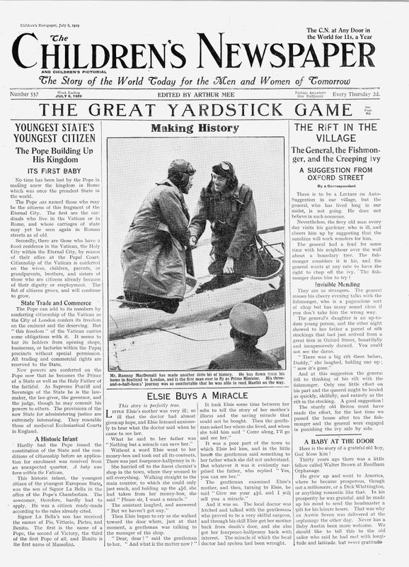 Ramsay MacDonald, první muž, který létal jako předseda vlády, titulní strana 