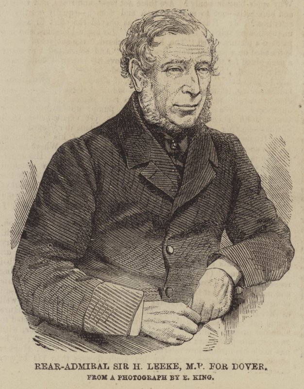 Kontraadmirál Sir H Leeke, poslanec za Dover (rytina) od English School