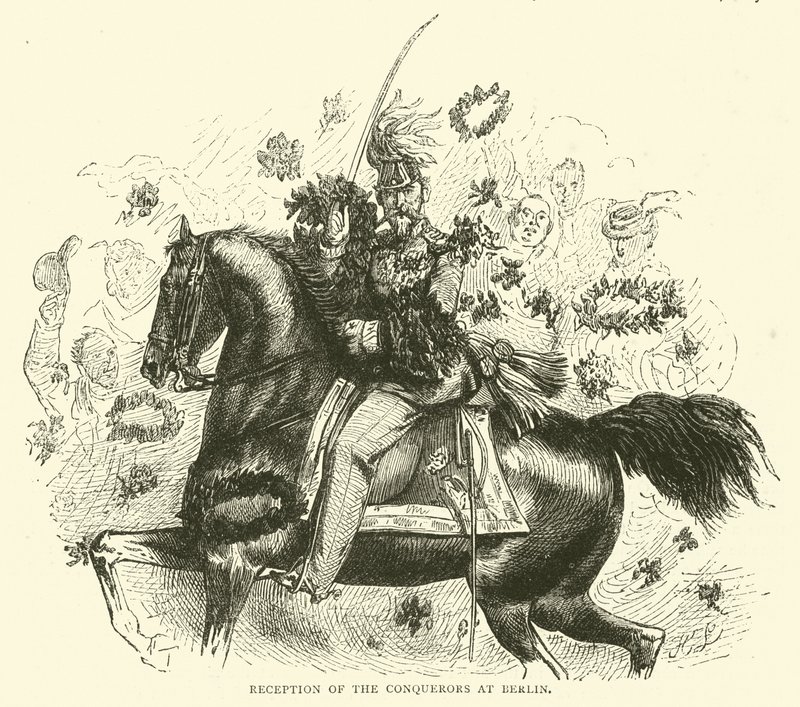 Přijetí dobyvatelů v Berlíně, duben 1871 od English School