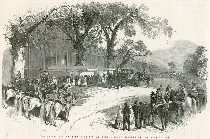 Přijetí královny ve Velké výstavní budově, Velká výstava, 1851 od English School