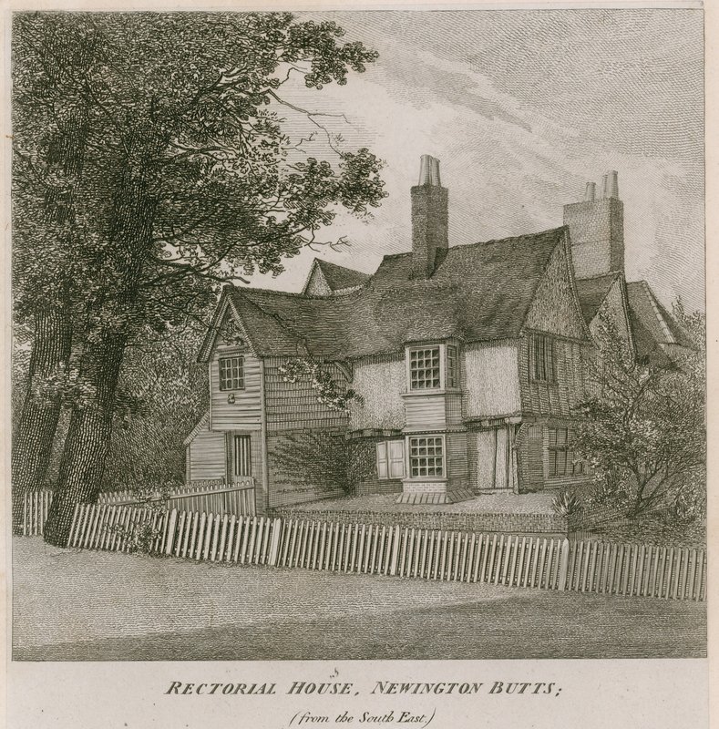 Rectorial House v Newington Butts, Southwark, Londýn, z jihovýchodu od English School