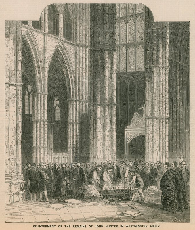 Reinterment Johna Hunterse zůstává ve Westminsterském opatství od English School