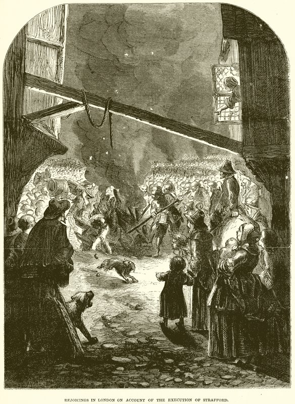 Radost v Londýně kvůli Straffordově popravě od English School