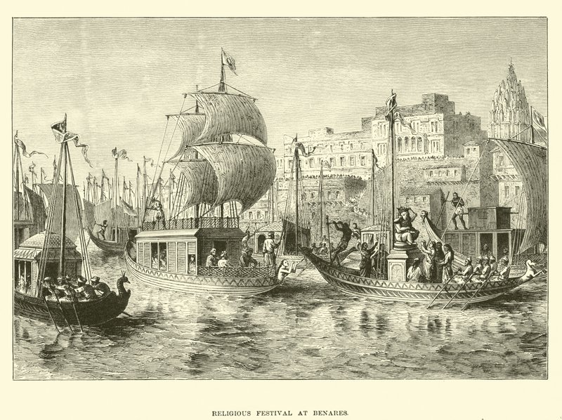 Náboženský festival v Benares od English School