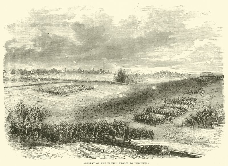Ústup francouzských jednotek do Vincennes, prosinec 1870 od English School