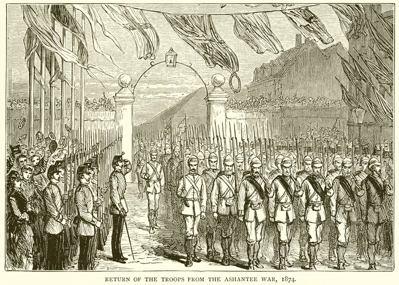 Návrat vojsk z války v Ashantee, 1874 od English School