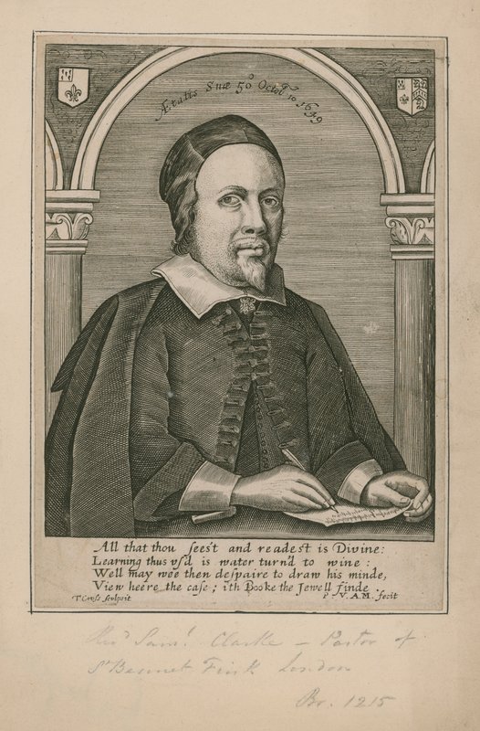 Reverend Samuel Clarke, pastor St Benet Fink od English School
