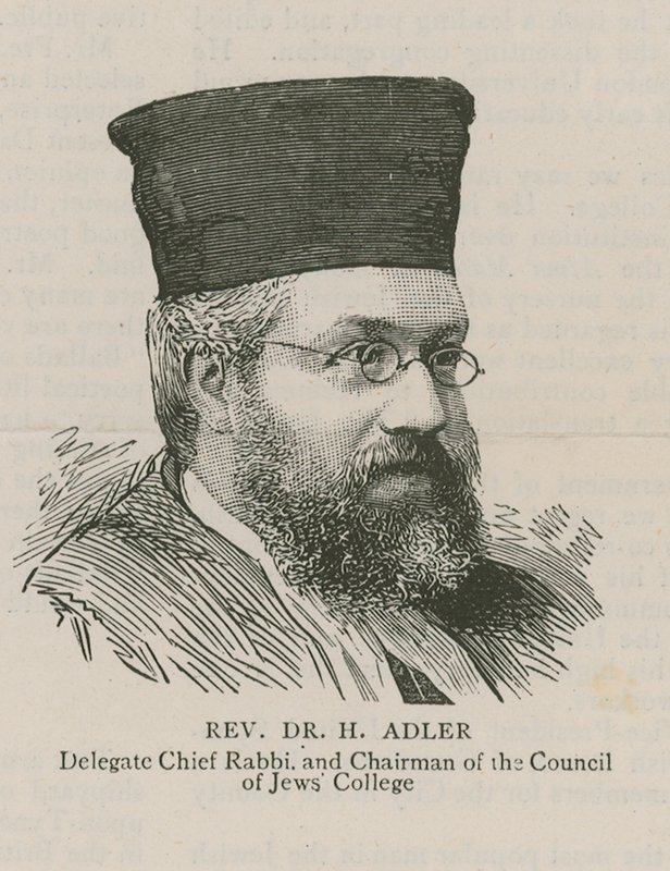 Reverend Dr. H. Adler, delegovaný vrchní rabín a předseda Rady Židů od English School