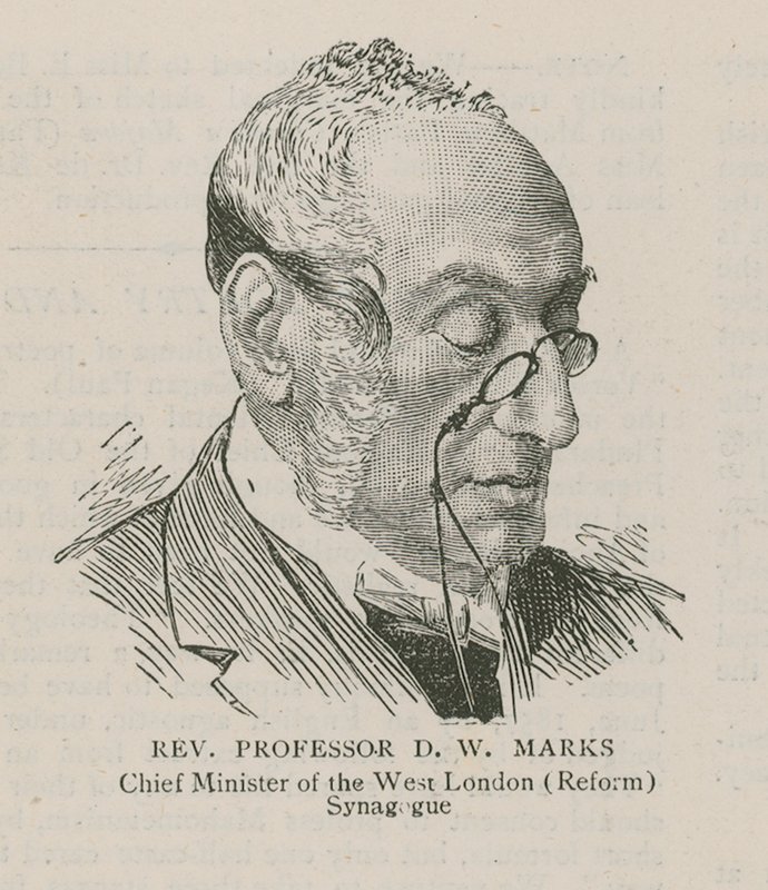 Reverend profesor DW Marks, hlavní ministr synagogy v západním Londýně (reformní). od English School