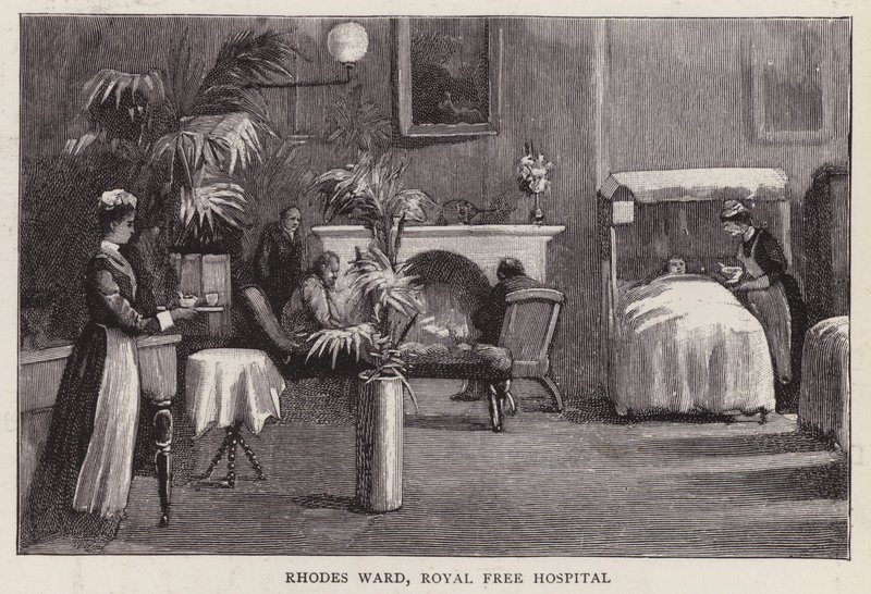 Rhodes Ward, Royal Free Hospital, Londýn (litho) od English School