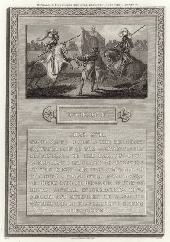 Richard II Pozastavení souboje mezi Herefordem a Norfolkem od English School