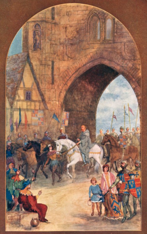 Richard II zajatý Henrym Bolingbrokem přivezeným do Chesteru od English School