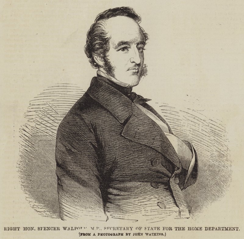 Ctihodný Spencer Walpole, poslanec, ministr vnitra pro ministerstvo vnitra (rytina) od English School