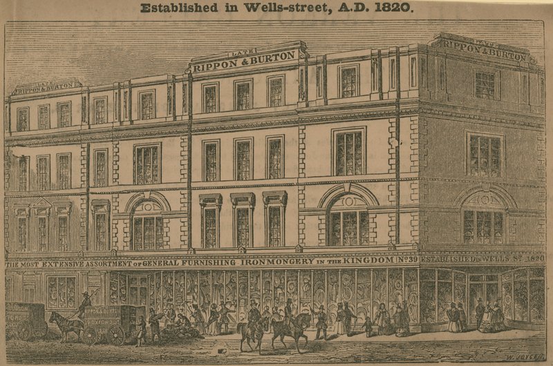 Rippon a Burton, obchodní dům, založený 1820 od English School