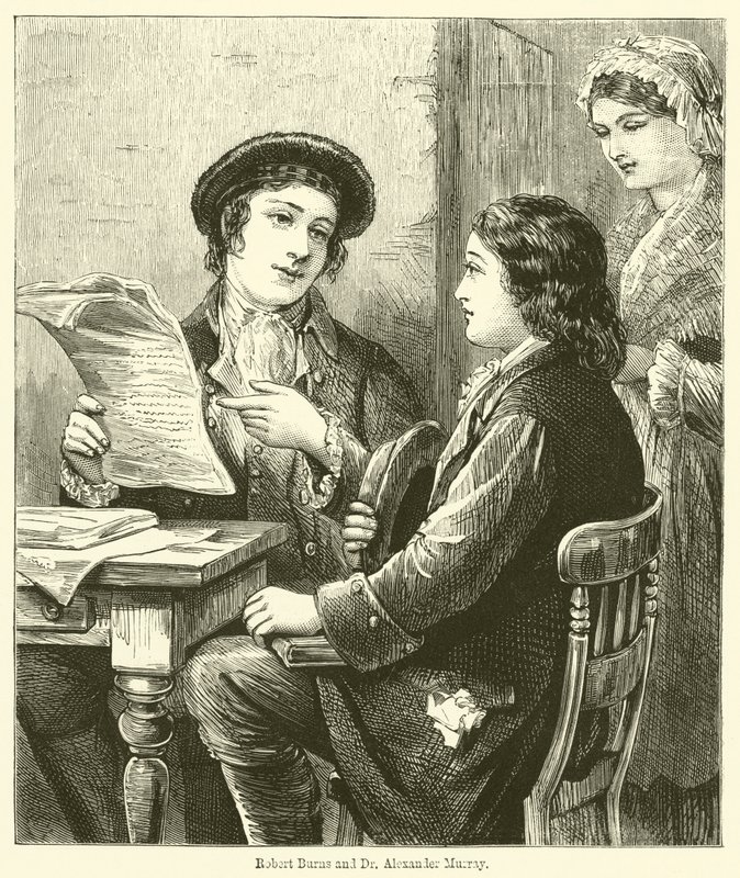 Robert Burns a Dr Alexander Murray (rytina) od English School