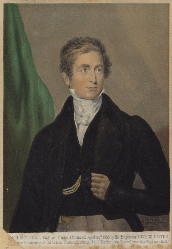 Robert Peel , anglický konzervativní politik a předseda vlády od English School