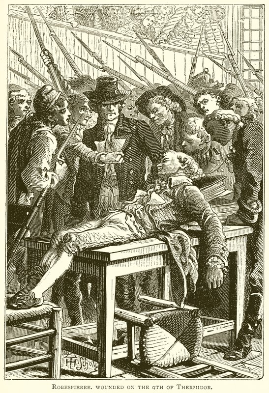 Robespierre zraněn 9. Thermidoru od English School