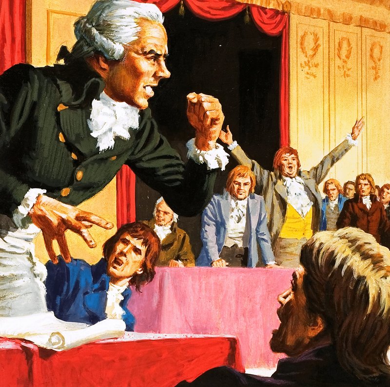Robespierre mluví jménem hladovějících lidí v Paříži od English School