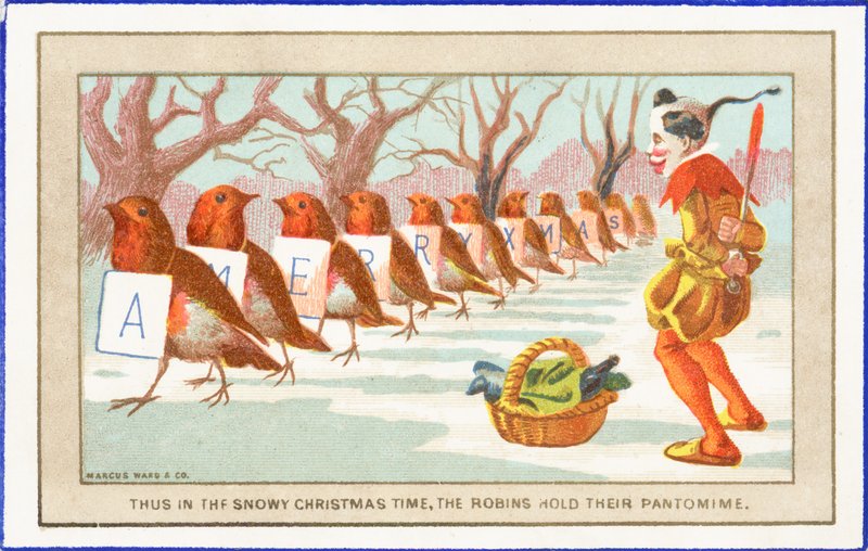 Robins a klaun ve sněhu, vánoční přání od English School