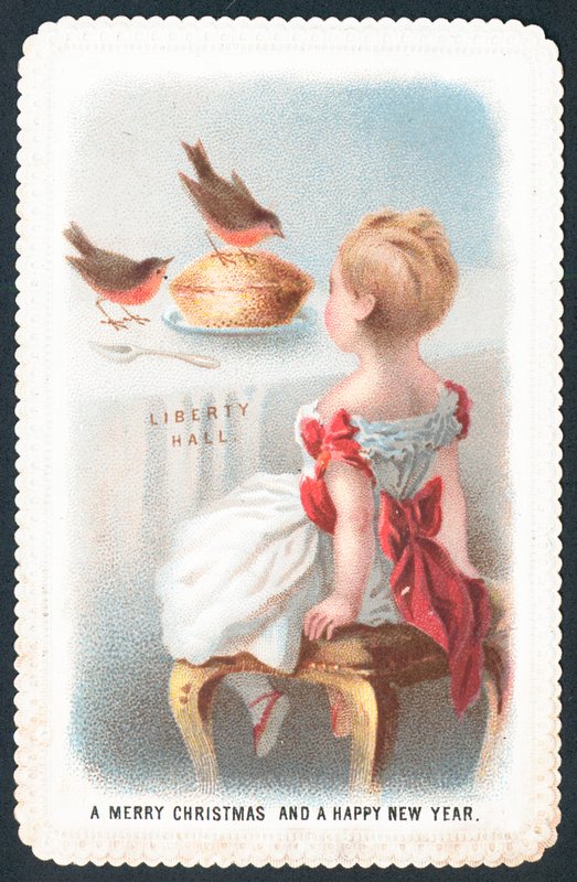 Robins klování do koláče, vánoční přání od English School