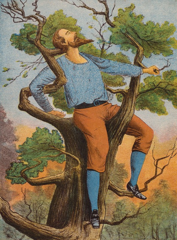 Robinson Crusoe (barevná litografie) od English School