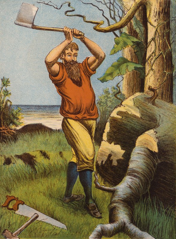 Robinson Crusoe (barevná litografie) od English School