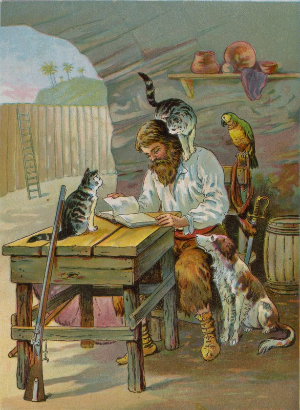 Robinson Crusoe doma na zámku od English School