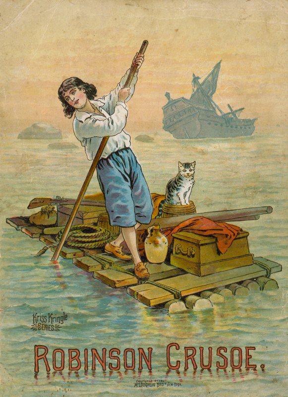 Robinson Crusoe na svém voru od English School