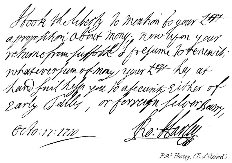 Robt Harley, (E of Oxford) od English School