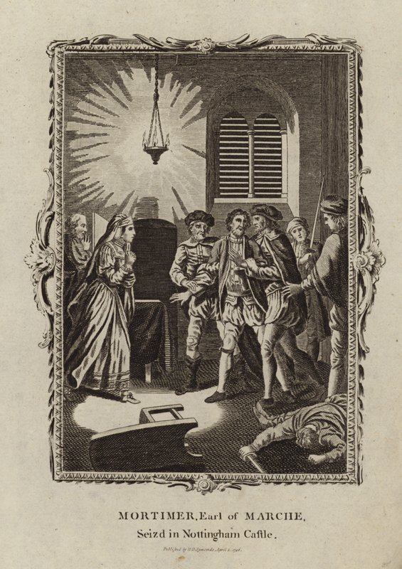 Roger Mortimer zatčen na zámku Nottingham od English School