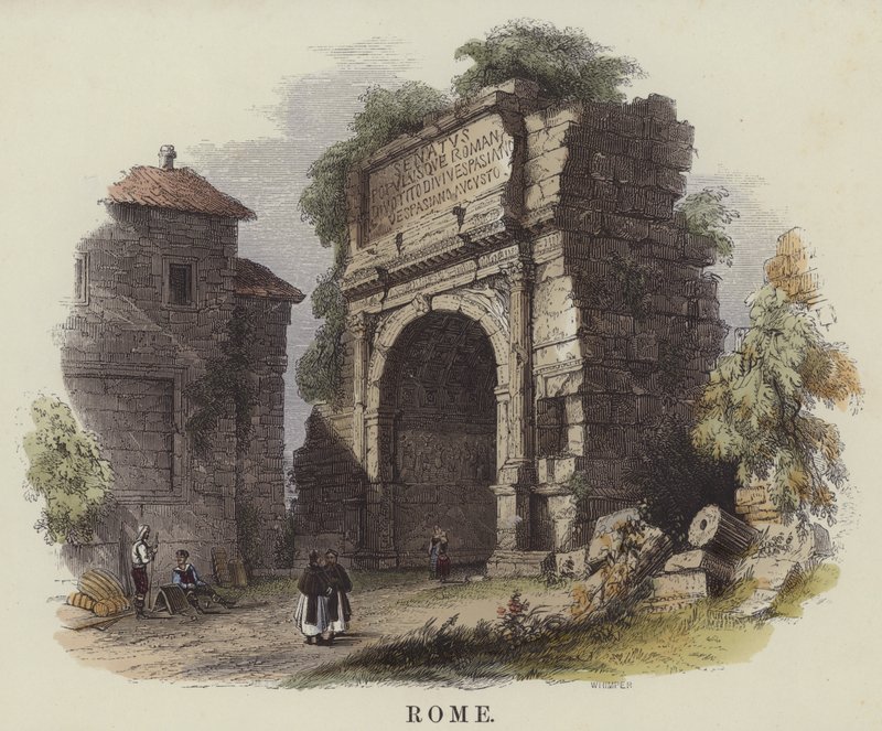 Řím (barevná rytina) od English School