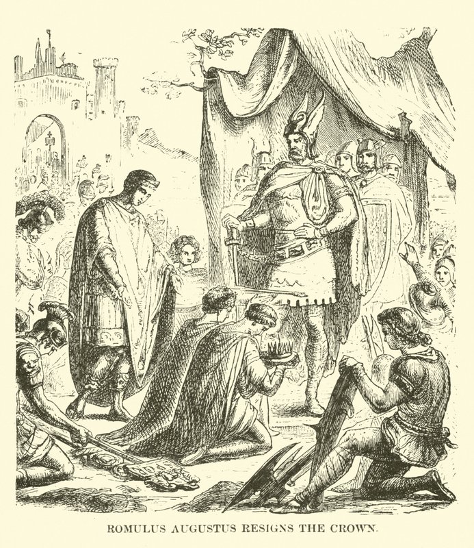 Romulus Augustus rezignuje na korunu od English School