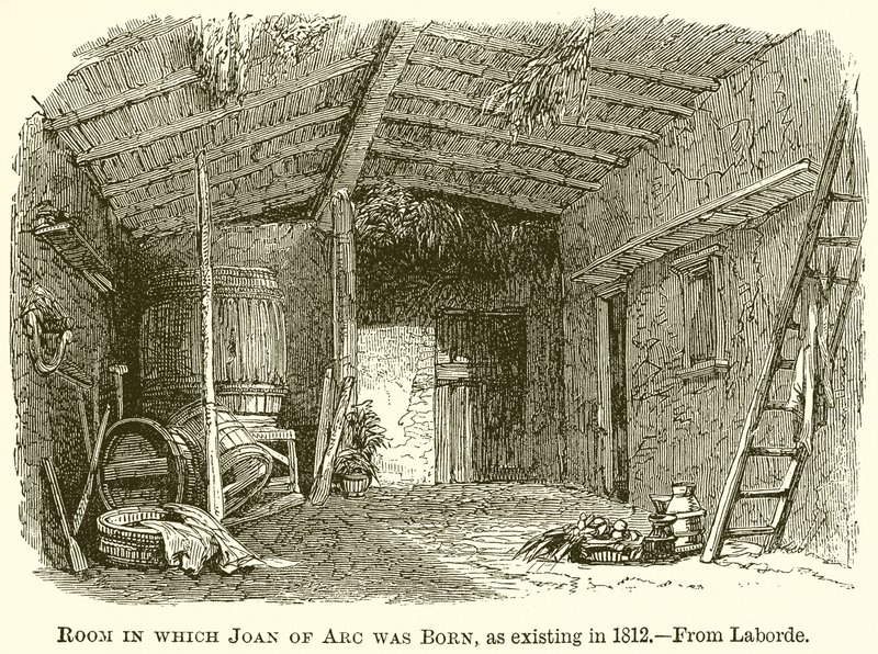 Pokoj, ve kterém se narodila Johanka z Arku, jako existující v roce 1812 od English School