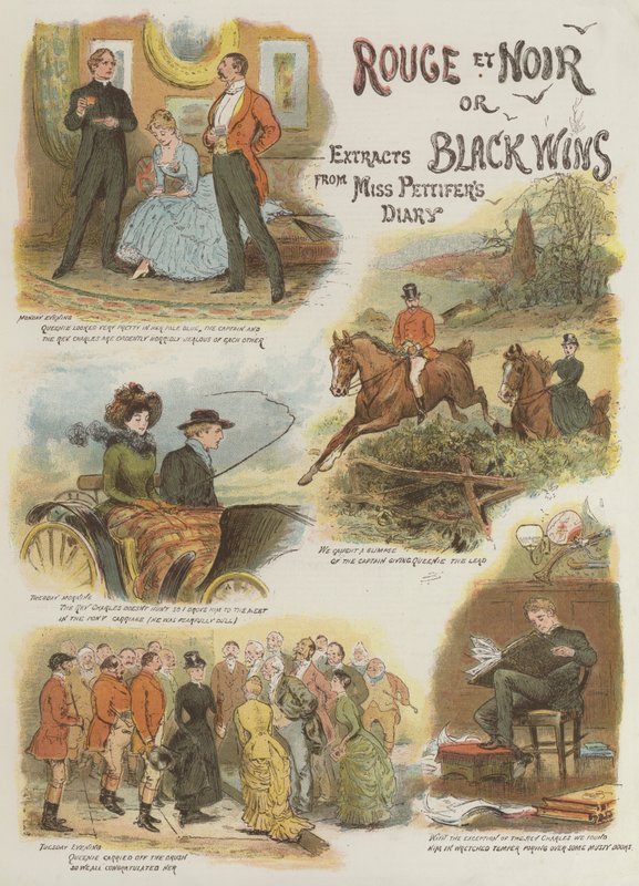 Rouge et Noir, neboli Černá vítězí, úryvky z Deníku slečny Pettiferové (chromolitho) od English School
