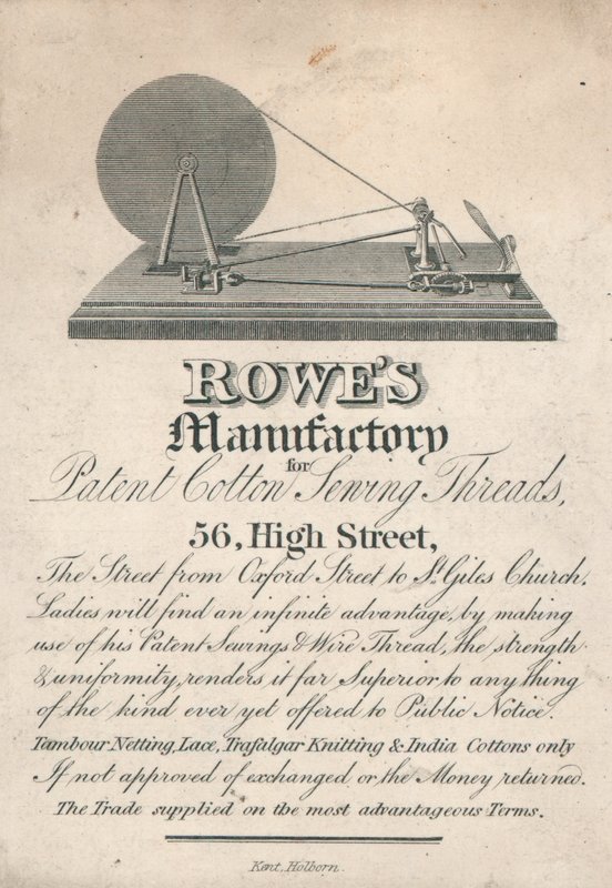 Rowesova manufaktura na bavlnu a šicí nitě, 56 High Street, Oxford od English School
