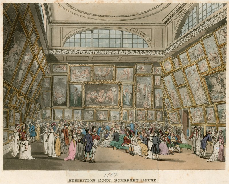 Royal Academy: Výstavní místnost, Somerset House, Londýn od English School