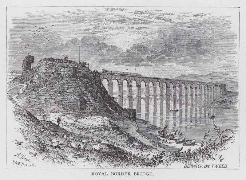 Royal Border Bridge (rytina) od English School