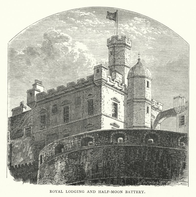 Royal Lodging a Half-Moon Battery (rytina) od English School